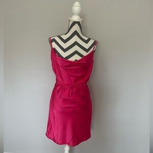 Pink cowl neck dress